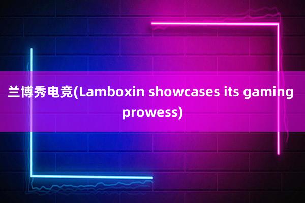 兰博秀电竞(Lamboxin showcases its gaming prowess)
